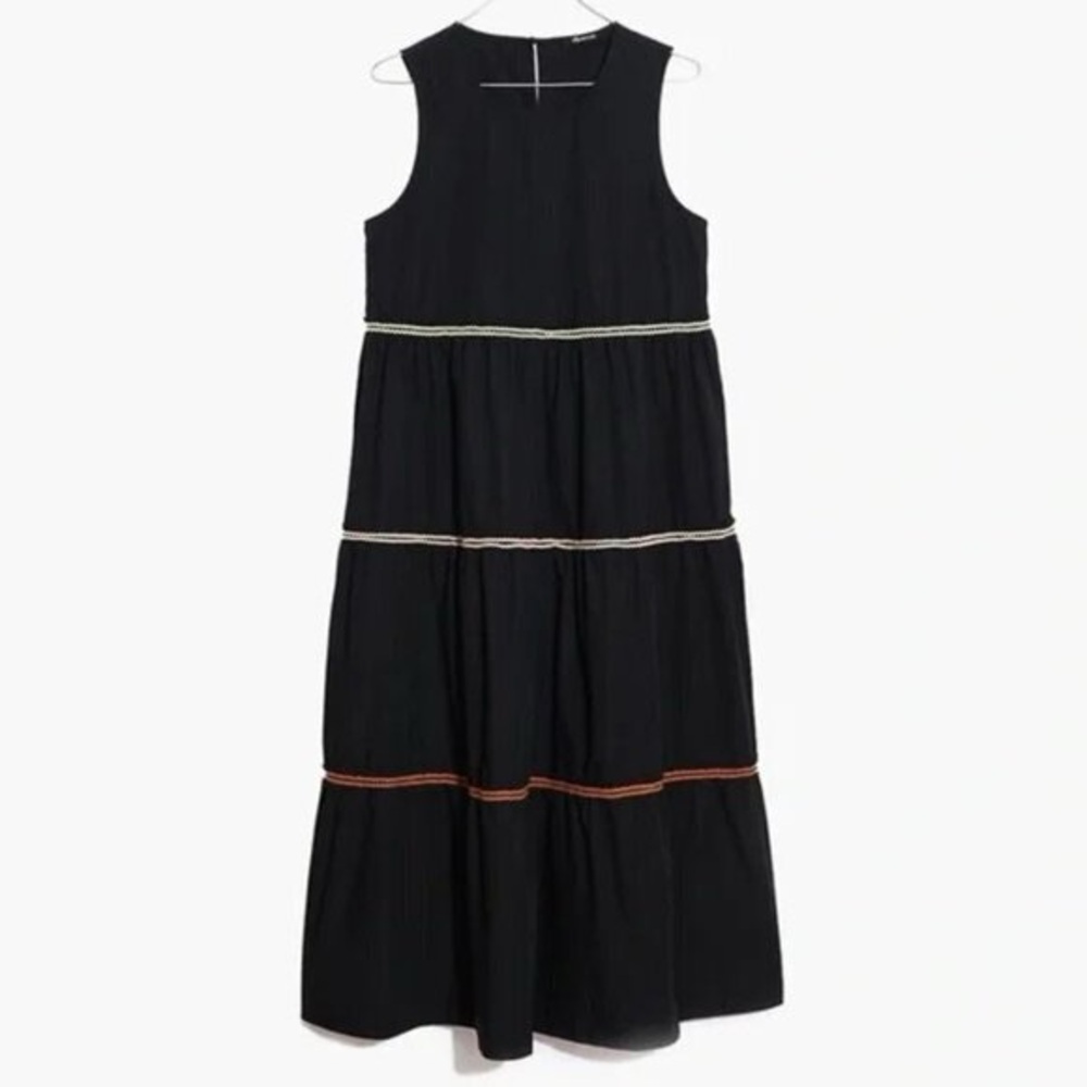 madewell Petite Rickrack Cattail Tiered Dress